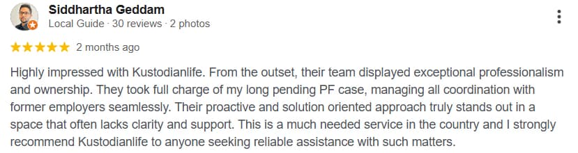 Google review by Siddhartha Geddam