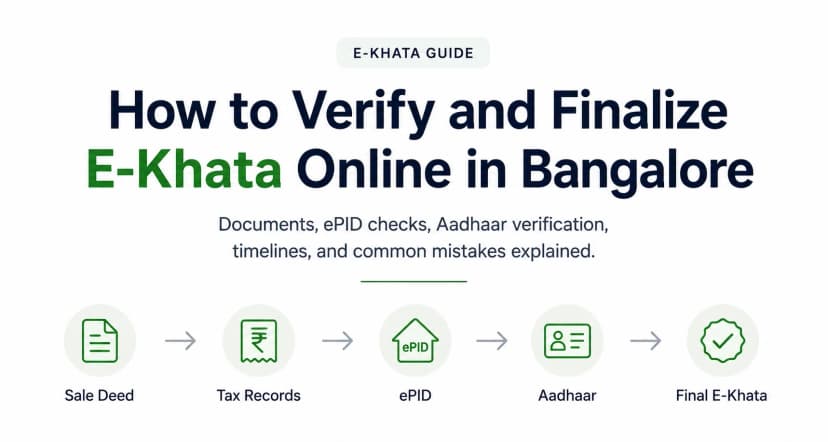 How to Verify and Finalize E-Khata Online in Bangalore