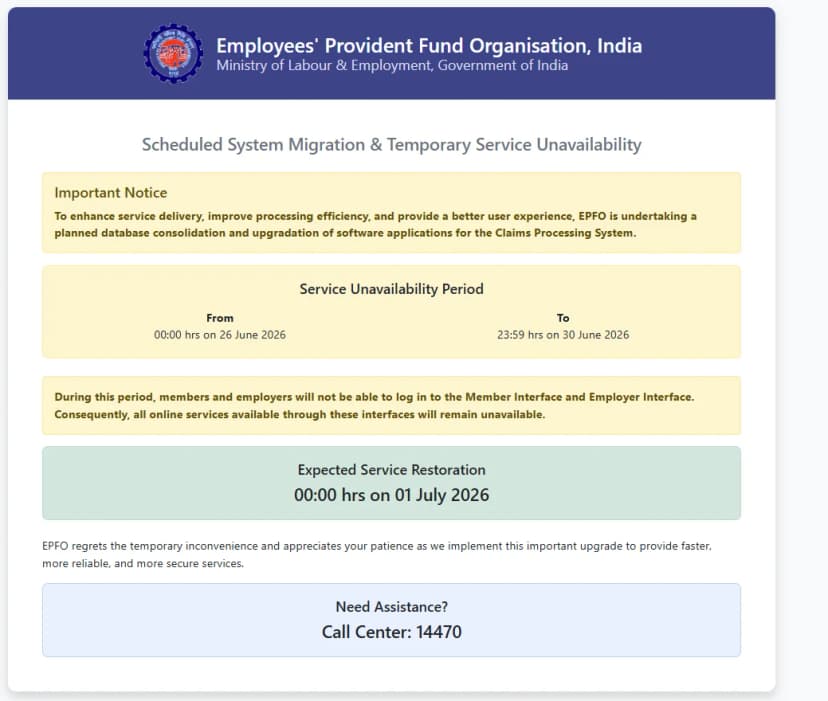 EPFO Portal Down? Here's What the 5-Day System Migration Really Means for Your PF Claims