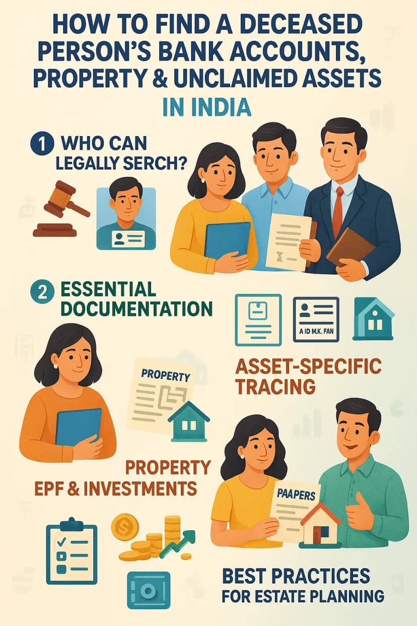 How to Find a Deceased Person’s Bank Accounts, Property & Unclaimed Assets in India (2026)