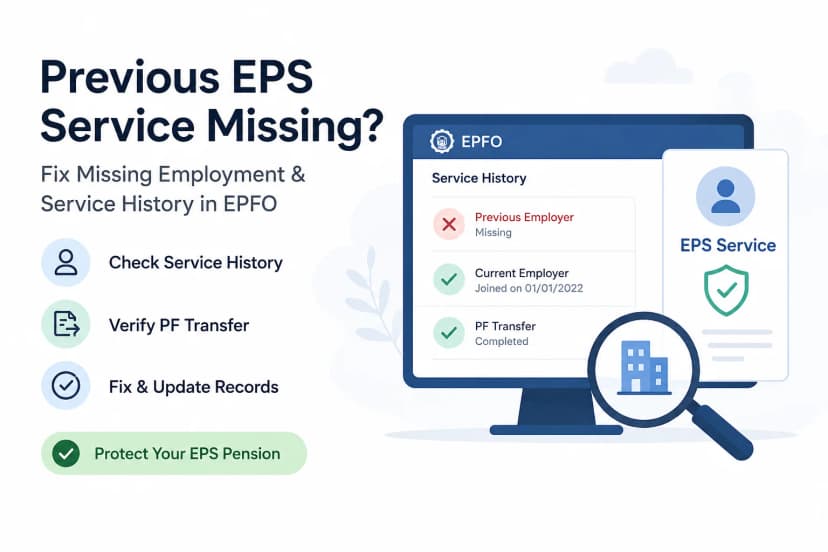 Previous PF or EPS Service Not Showing? How to Fix Missing Employment History (2026 Guide)