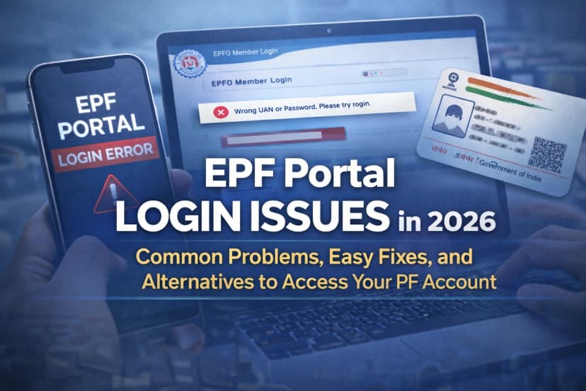 EPF Portal Login Issues in 2026: Common Problems, Easy Fixes, and Alternatives to Access Your PF Account